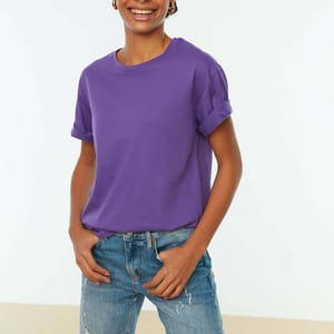 Embroidered Knitted T-Shirt - Casual T-Shirt 35