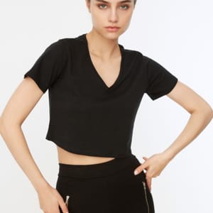 V-Neck Crop T-Shirt - Casual T-Shirt 22