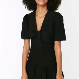 3_org_zoom V-Neck Tiered Women's Dress - Mini Dresses 21