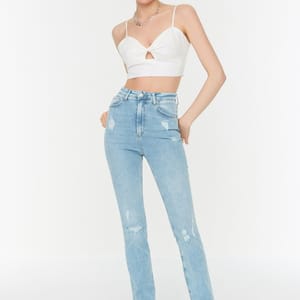 High Waist Slim Flare Jeans - Skinny Jeans 25