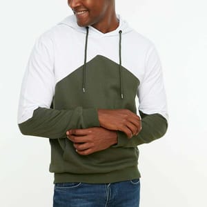 3_org_zoom Men's Hooded Long Sleeve Paneled Sweatshirt with Kangaroo Pockets - Hoodies 30