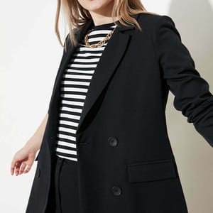 3_org_zoom Regular Lined Double Breasted Closure Woven Blazer Jacket - Blazers & Coats 71