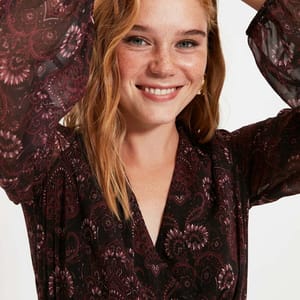 3_org_zoom Printed V-Neck Dress - Mini Dresses 22