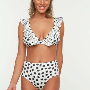 Polka Dot High Rise Bikini Brief - Bikinis 26
