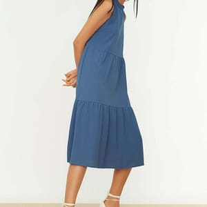 High Neck Tiered Dress - Midi Dresses 42