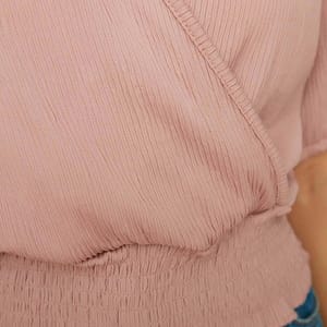 Shirred Waist Surplice Top - Casual Tops 17