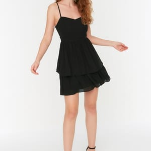 4_org_zoom Strappy Ruffle Detail Layered Dress - Mini Dresses 22