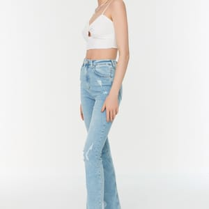 High Waist Slim Flare Jeans - Skinny Jeans 26