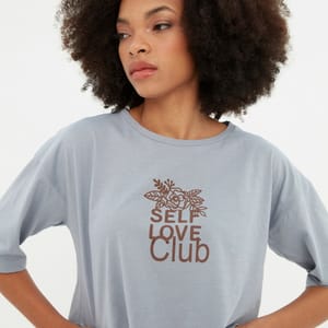 Crew Neck Printed Crop T-Shirt - Casual T-Shirt 22