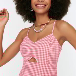 4_org_zoom Checked Cut Out Detail Playsuit - Playsuits 22