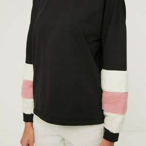 Plush Detailed Basic Thin Knitted Sweatshirt - Sweatshirts 18