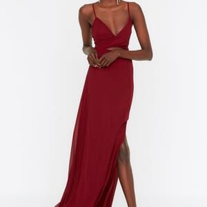 Front Split Strappy Cut Out Detail Dress - Party Dresses 22