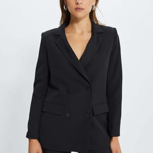 4_org_zoom Regular Lined Double Breasted Closure Woven Blazer Jacket - Blazers & Coats 66