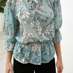 4_org_zoom Tie Neck Floral Print Top - Long Sleeve Tops 18