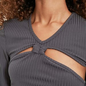 4_org_zoom Cut Out Detail Ribbed Dress - Mini Dresses 31