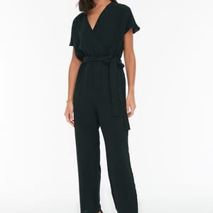 Belted Double Breasted Jumpsuit - Jumpsuits 23