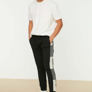 Side Stripe Cuffed Sweatpants - Sweatpants 28