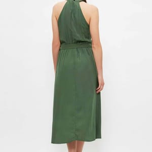 Halter Neck Pleated Dress - Midi Dresses 29