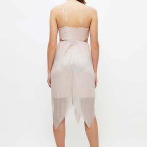 Asymmetric Cut Out Detail Dress - Midi Dresses 19