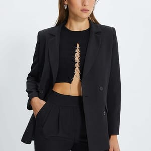 5_org_zoom Regular Lined Double Breasted Closure Woven Blazer Jacket - Blazers & Coats 67