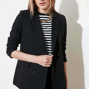 5_org_zoom Regular Lined Double Breasted Closure Woven Blazer Jacket - Blazers & Coats 73