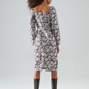 5_org_zoom Square Neck Floral Print Dress - Midi Dresses 31