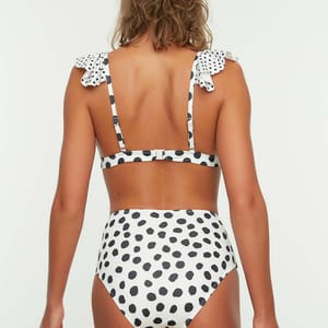 Polka Dot High Rise Bikini Brief - Bikinis 28