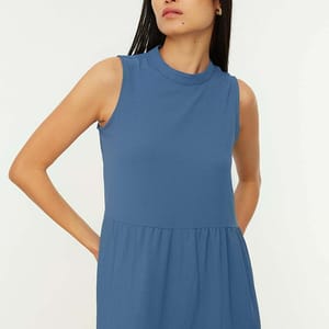 High Neck Tiered Dress - Midi Dresses 44