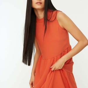 High Neck Tiered Dress - Midi Dresses 72