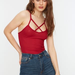 Cross Strap Tank Top - Sleeveless Tops 17