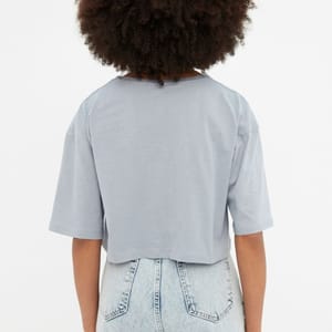 Crew Neck Printed Crop T-Shirt - Casual T-Shirt 24