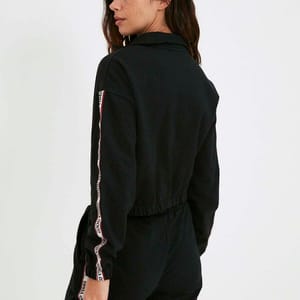 Zip Detail Crop Sweatshirt - Sweatshirts 24