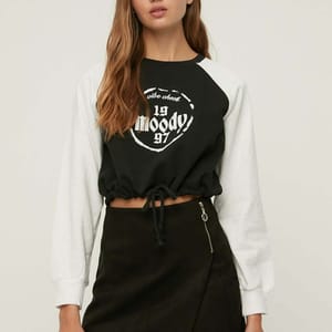 6_org_zoom Colorblock Tie Detail Crop Sweatshirt - Sweatshirts 38