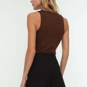Crew Neck Knitted Body - Sleeveless Tops 48