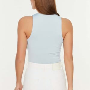 Crew Neck Knitted Body - Sleeveless Tops 69