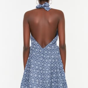 Halter Neck Printed Dress - Mini Dresses 19