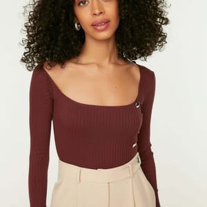 6_org_zoom Button Detail Knitted Body - Casual Tops 23