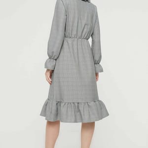 6_org_zoom Knitted Ruffle Neck Dress - Midi Dresses 19