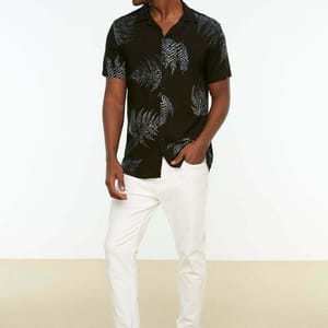 Men's Regular Fit Patterned Shirt - Short Sleeves Shirts 32