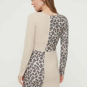 Colorblock Printed Dress - Mini Dresses 19