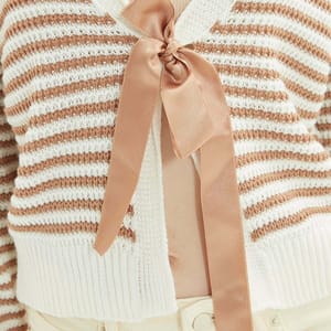 Camel Openwork Knitwear Cardigan - Cardigans 18