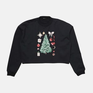Crop Printed Sweatshirt - Sweatshirts 39