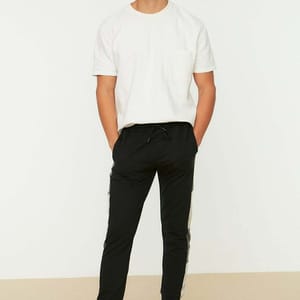 Side Stripe Cuffed Sweatpants - Sweatpants 29
