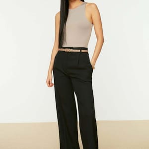 Crew Neck Knitted Body - Sleeveless Tops 86