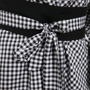 Black Belted Double-Breasted Weave Checkered Blouse - Shirts & Blouses 58