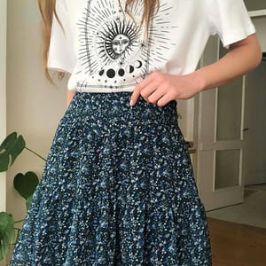 Floral Print Mini Skirt - Mini Skirts 46