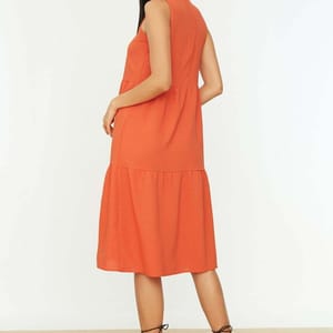 High Neck Tiered Dress - Midi Dresses 74