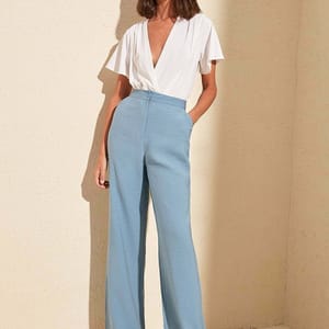 High Waist Wide Leg Pant - Formal Pants 67