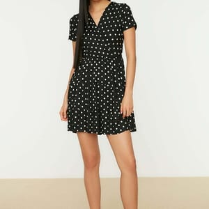 Polka Dot Skater Dress - Mini Dresses 25