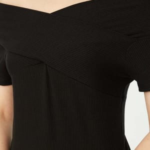 Crossover Ribbed Top - Short Sleeve Tops 22